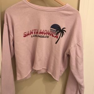 Pink crop sweater Santa Monica